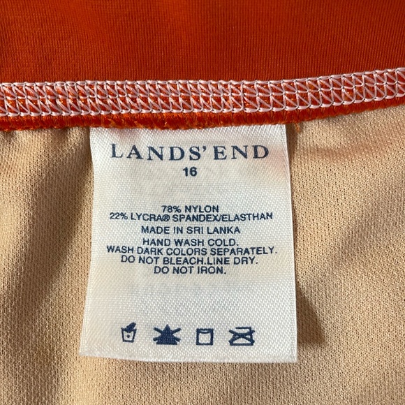 Lands End 2 piece swimsuit women’s size 16 in orange and yellow - Picture 2 of 7